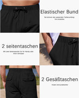 Men's Stretch Beach Yoga Trousers Lightweight Summer Pants – Black 3XL