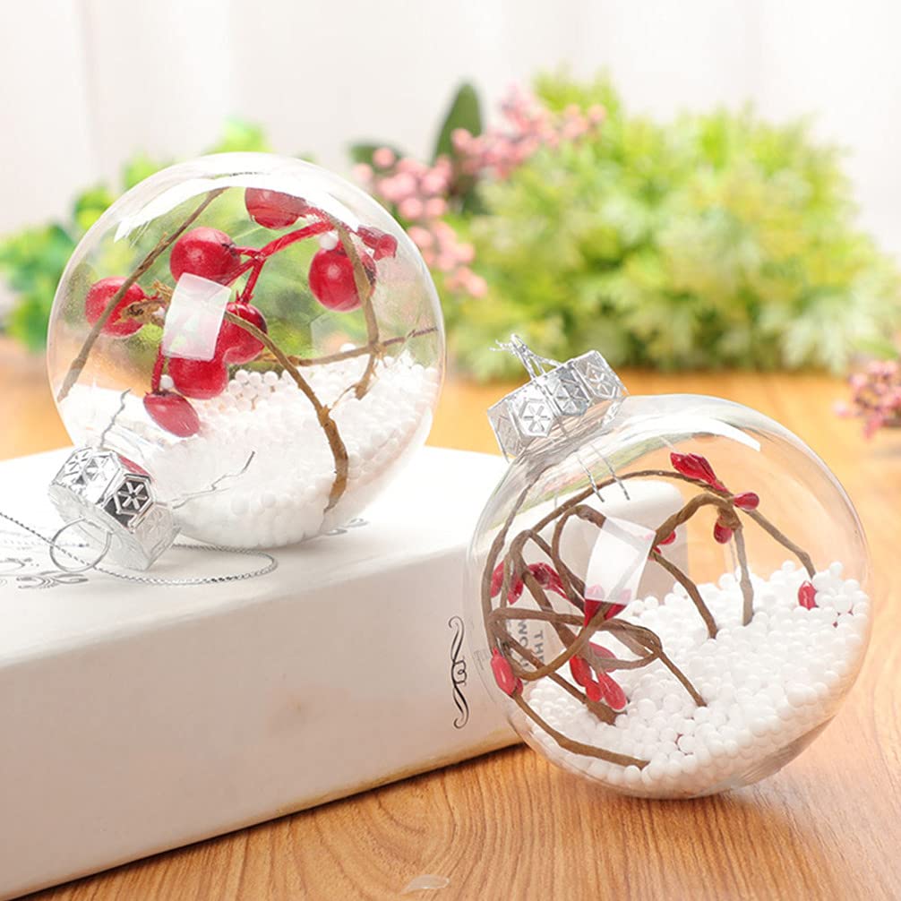 Fillable Christmas Baubles 10-Pack Acrylic Clear for Filling – Transparent 10cm