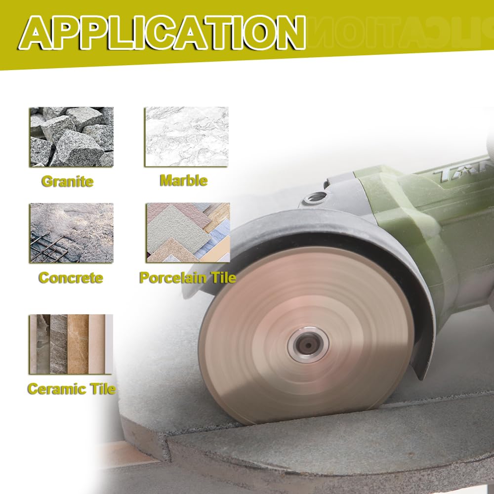 Diamond cutting disc 125mm galvanized saw blades - for cutting and grinding granite, marble, ceramic, porcelain stoneware, tiles, quartz M14 thread SANLEETEK