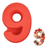 Silicone Number 9 Cake Mould Non-Stick Thickened Baking Mould – Red