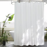 EurCross Shower Curtain 180x200 cm White Textile, Anti-mold Waterproof and Dries Quickly, Washable High-quality Fabric Shower Curtain Bathtub 1.8 x 2m Long with 12 Rings
