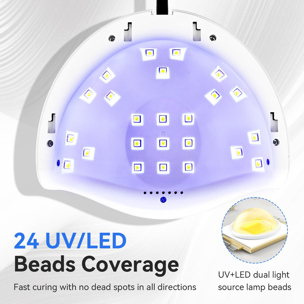 UV LED Nail Lamp Automatic Sensor 4 Timers Gel Polish Curing – White