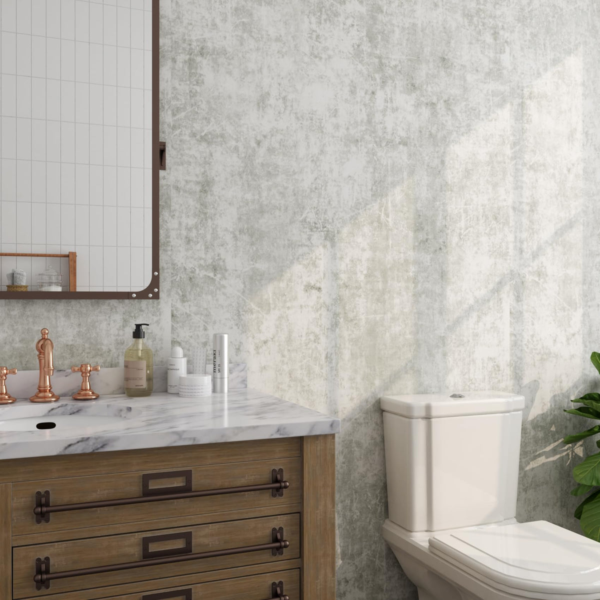 White Cement Vinyl Wallpaper 40cm x 7m Thick Light Grey Peel & Stick – Light Grey 40x7m