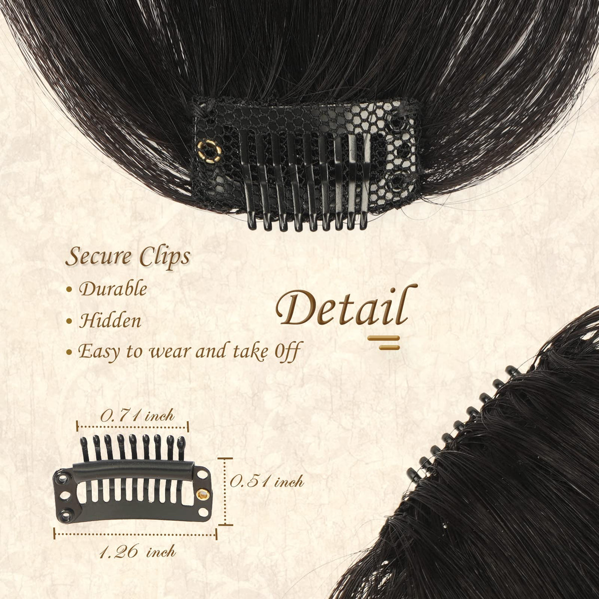 Clip-in Bangs 100% Remy Human Hair Fringe Extensions – Natural Bangs