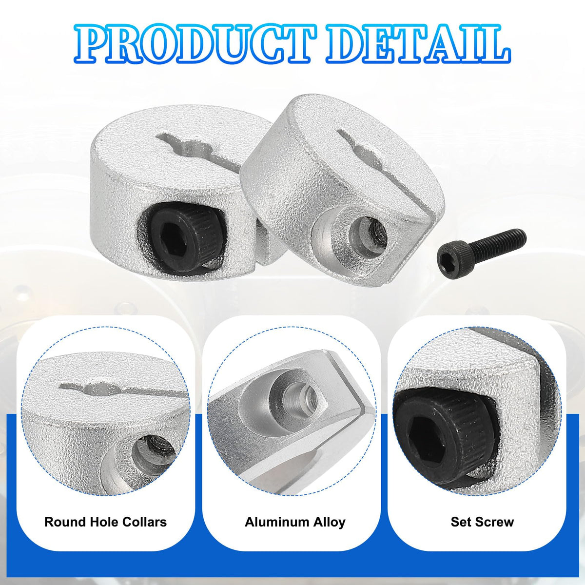 Split Shaft Clamp Collar 30mm Bore 55mm OD Aluminium with Pin & Key – Pack of 4