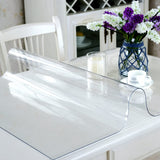Transparent PVC Tablecloth Waterproof Stain-Resistant Protector 40×80cm - Transparent