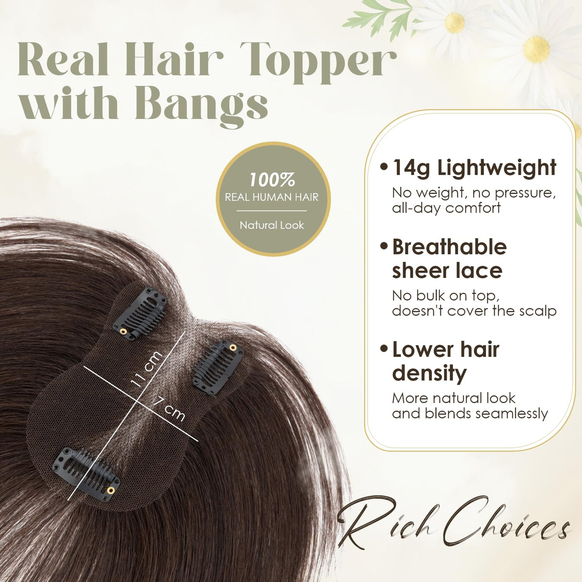Meșă păr natural clip-in 100% păr uman Remy 14g #2 – Șaten închis
