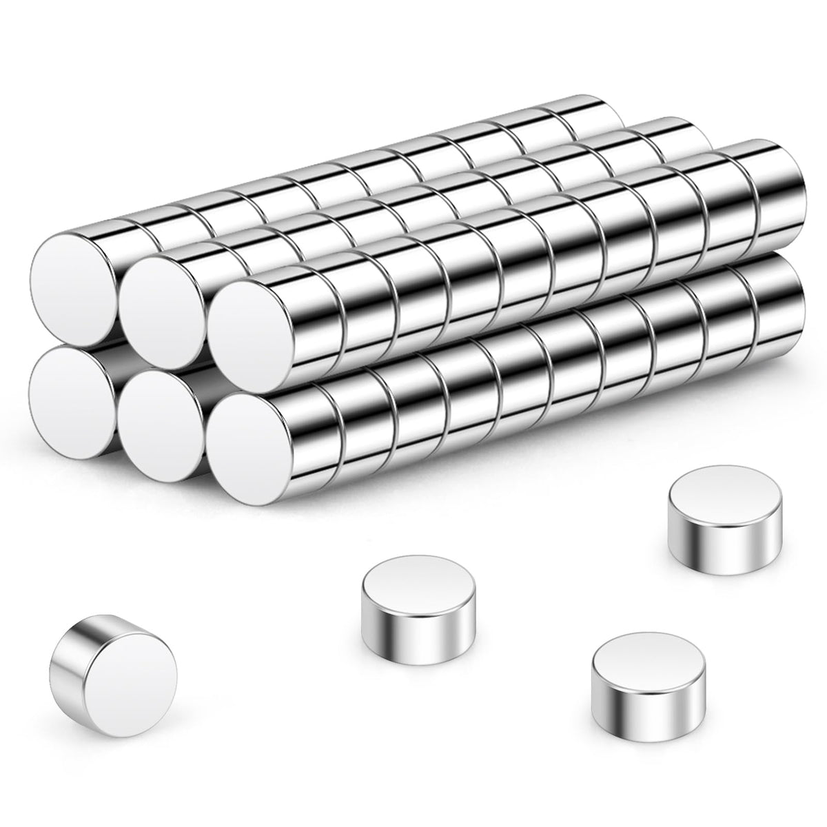 Mini magneți neodim puternici N45 3x2 mm pentru printare 3D și proiecte DIY, set 60 bucăți