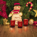 FUND AMLIGHT red tealight glasses set of 12, spotted tealight holder glass, table decoration votive candle holder, candle glasses for tealight decoration, centerpieces for wedding, banquet, business reception, ceremony.
