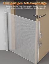 Retractable Safety Stair Gate Baby & Pet Barrier 78cm High – White 180cm